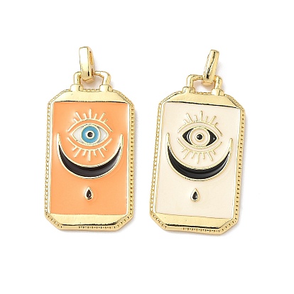 Карты таро латунные эмалевые подвески, прямоугольник с подвеской в виде луны и глаз, без свинца и без кадмия, долговечный, реальный 18 k позолоченный