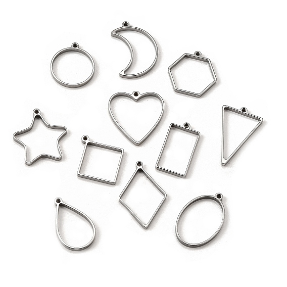 304 подвески из нержавеющей стали, луна звезда сердце треугольник шарм