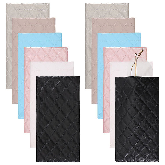 12 шт. 6 цвета футляры для очков из искусственной кожи, прямоугольные