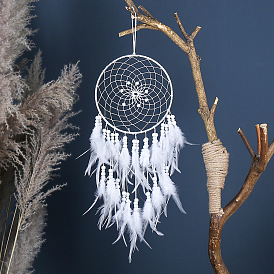 Forest style dream catcher pendant, high-end feather hand-woven dream catcher pendant, dream catcher