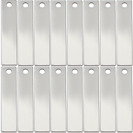 50 шт. 201 прямоугольные штампованные пустые бирки из нержавеющей стали, одна сторона полировка