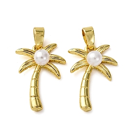 Латунные подвески, с имитацией жемчужина бисера, кокосовая пальма