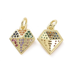 Латунные микро-паве красочные кубические циркониевые подвески, с целью перехода в кольце, алмаз