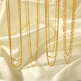 Stainless Steel Layered Lock Chain Necklace for Stylish and Elegant Look