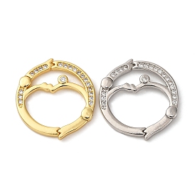 Плоские круглые застежки-крутилки с микропаве из латуни и кубическим цирконием, долговечный, без кадмия и без свинца, стойки покрытие