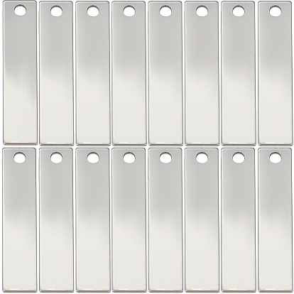 50 шт. 201 прямоугольные штампованные пустые бирки из нержавеющей стали, одна сторона полировка