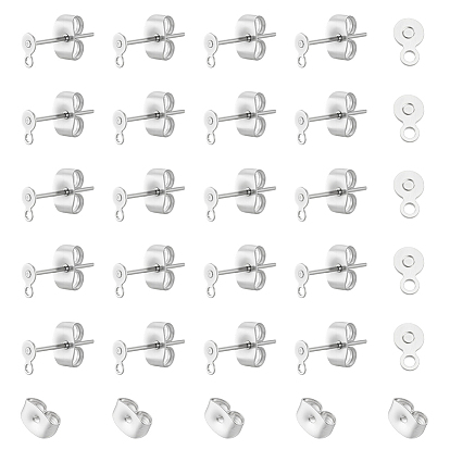 200 шт 304 детали серьги-гвоздики из нержавеющей стали, с 200 шт 304 ушными гайками из нержавеющей стали