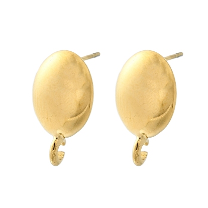 304 фурнитура для сережек-гвоздиков из нержавеющей стали, ионное покрытие (ip), овальные