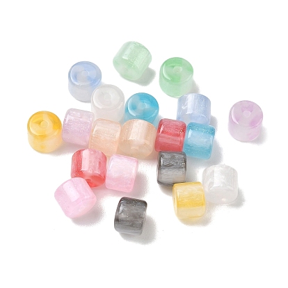 Прозрачные смоляные и блестящие бусины, колонка, градиент цвета