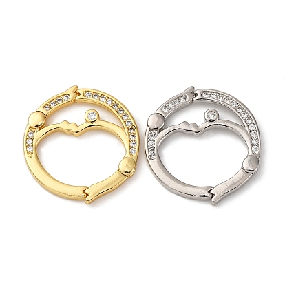 Плоские круглые застежки-крутилки с микропаве из латуни и кубическим цирконием, долговечный, без кадмия и без свинца, стойки покрытие