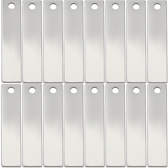 50 шт. 201 прямоугольные штампованные пустые бирки из нержавеющей стали, одна сторона полировка
