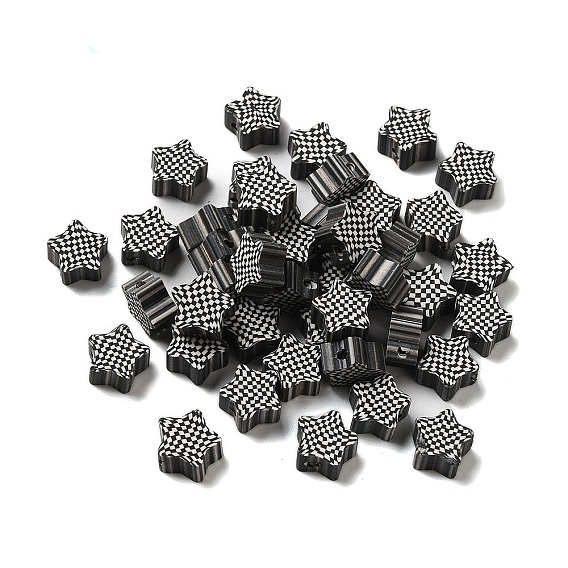 Бусины из полимерной глины , звезда с тартаном