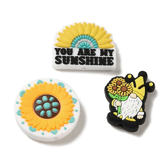 Экологически чистые силиконовые фокальные бусины пищевого качества в виде ромашки