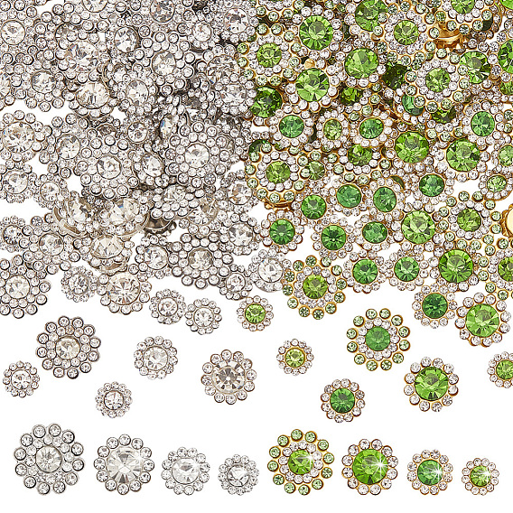 200шт. 2 цвета железные стразы кабошоны, цветок