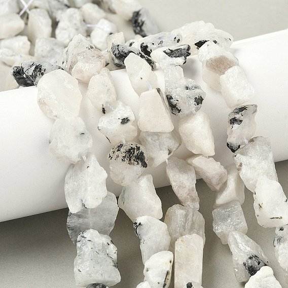 Необработанные грубые натуральные радужные бусины из лунного камня нити, самородки