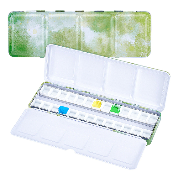 Гладить пустые емкости для акварели, с 26шт. пластиковых сеток, для краски палитры, прямоугольные