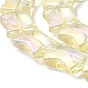 Electroplate Glass Beads Strands, Rainbow Plated, Bamboo Joint