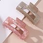Simple and high-end, exquisite and sweet onion pink hollow square shark clip headband hair accessory