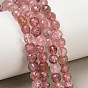 Perlas de cuarzo natural de fresa hebras, lágrima, facetados