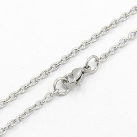 304 из нержавеющей стали кабель цепи ожерелья, с карабин-лобстерами , 17.7 дюйм (450 мм)