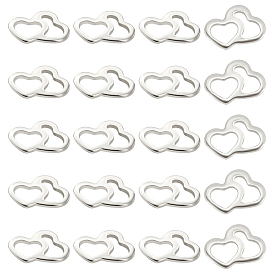 Unicraftale 304 Stainless Steel Charms, Heart to Heart