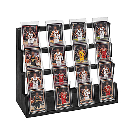 5-Tier Wood Display Riser Stands for Cards Holder, Rectangle