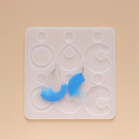 DIY Dangle Earring Silicone Molds, Resin Casting Molds, for UV Resin, Epoxy Resin Jewelry Making, Mixed Shapes