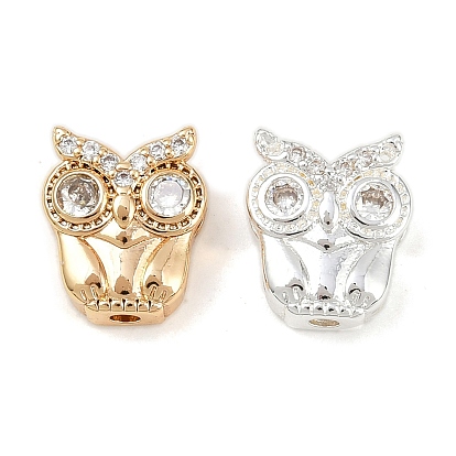 Латунные микро проложить кубического циркония бусы, без кадмия, без никеля и без свинца, сова