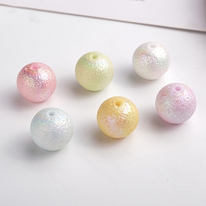 Opaque Frosted Acrylic Beads, Round