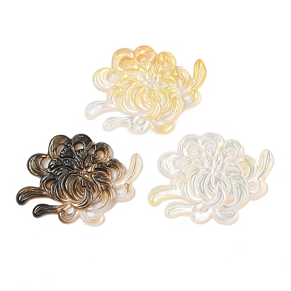 Резные кабошоны из натуральной ракушки, цветок