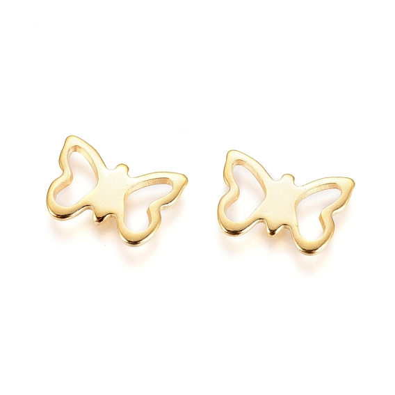 201 Stainless Steel Filigree Joiners Links, Butterfly