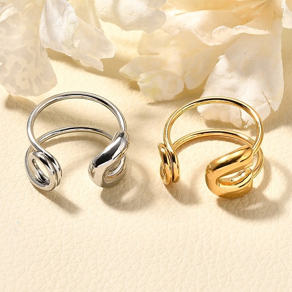 304 открытые манжеты из нержавеющей стали для женщин, форма скрепки