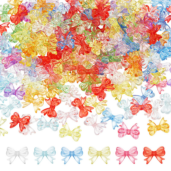 200 шт прозрачные акриловые бусины, бантом