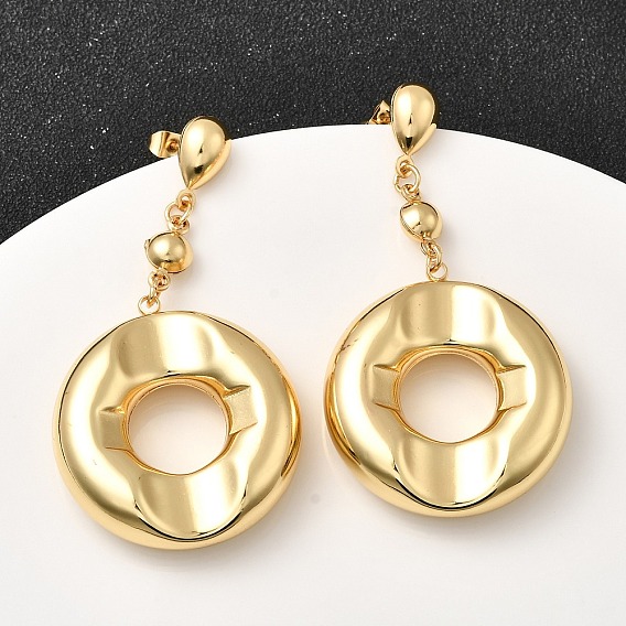 304 из нержавеющей стали плоские круглые серьги болтаться шпилька