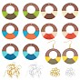 DIY Walnut Wooden Dangle Earring Making Kits, Including 12Pcs 6 Styles Ring Resin & Walnut Wood Pendants, Iron Earring Hooks & Jump Rings