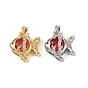 Латунные микро проложить кубического циркония подвески, без кадмия и без свинца, рыба