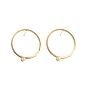 201 Stainless Steel Stud Earring Findings, with Horizontal Loop and 316 Stainless Steel Pin, Ring