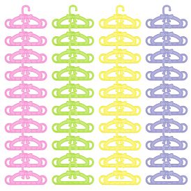 CHGCRAFT 40Pcs 4 Colors Bowknot & Star Pattern Plastic Doll Clothes Hangers, for Doll Clothing Outfits Hanging Supplies