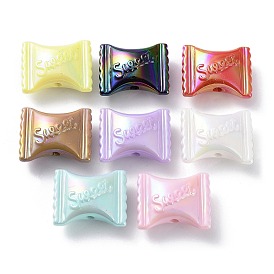 UV Plating Rainbow Iridescent Acrylic Beads, Candy