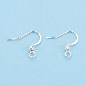 304 из нержавеющей стали французских крючков серьги, плоские крючки для серег, провод уха, с горизонтальной петлей