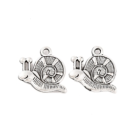 Tibetan Style Zinc Alloy Pendants, Lead Free & Cadmium Free, Snail Charms, 15.7x16x3mm, Hole: 1.5mm, about 312pcs/500g