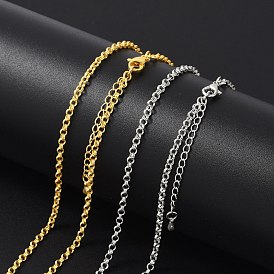 Латунные цепочки с двойным звеном для женщин, 304 из нержавеющей стали застежкой омар, стойки покрытие, без свинца и без кадмия, долговечный