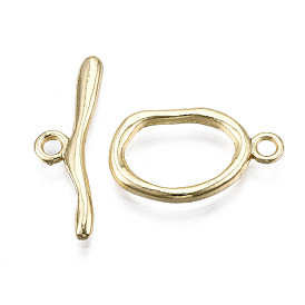 Alloy Toggle Clasps, Cadmium Free & Nickel Free & Lead Free, Oval