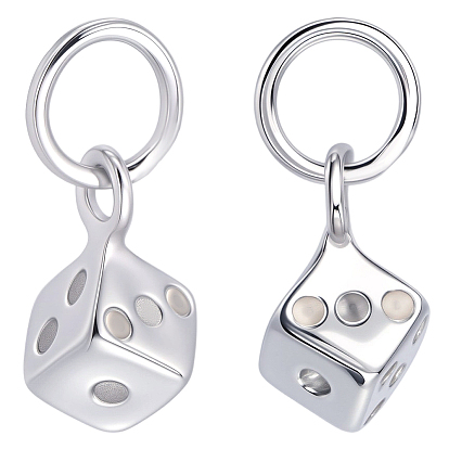 2 шт. 925 подвески в виде игральных костей из стерлингового серебра, с прыжковых колец, родий, не тускнеет