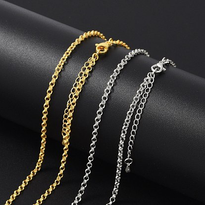 Латунные цепочки с двойным звеном для женщин, 304 из нержавеющей стали застежкой омар, стойки покрытие, без свинца и без кадмия, долговечный