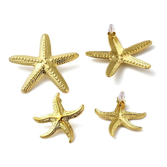 304 серьги-гвоздики из нержавеющей стали с неровной формой в виде преувеличенной морской звезды