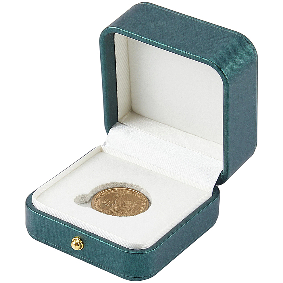 Коробка для хранения памятных монет из искусственной кожи, квадратный