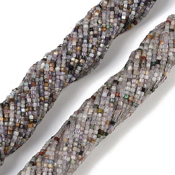 Природного флюорита бисер нитей, граненые настольные бусины в форме куба