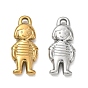 304 Stainless Steel Pendants, Girl with Striped Shirt Charms