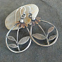 Alloy Dangle Earrings, Teardrop with Leaf